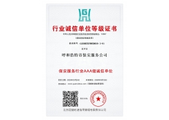 行業(yè)誠信單位證書